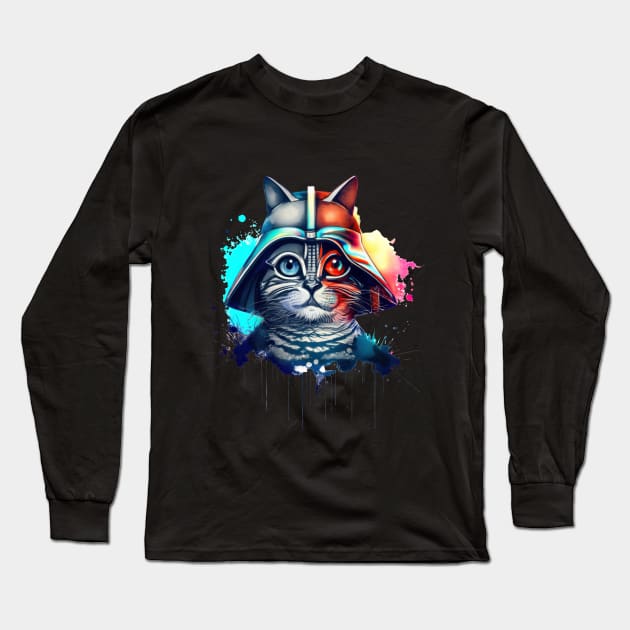 Cat Vader Long Sleeve T-Shirt by cat-a-lyst